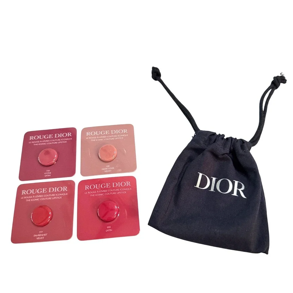 Dior Rouge Dior Sample Set‎ Iconic Couture Lipstick 4 Shades Pouch
